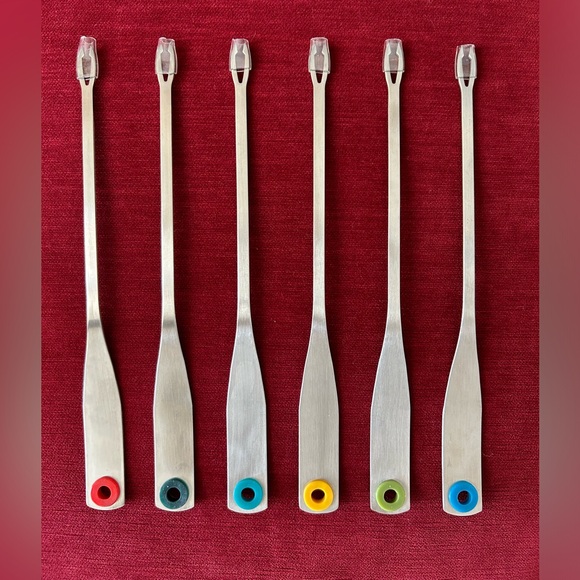 Set of 6 Color Coded FONDUE Forks with covers - Multicolors - 10in - Picture 2 of 9